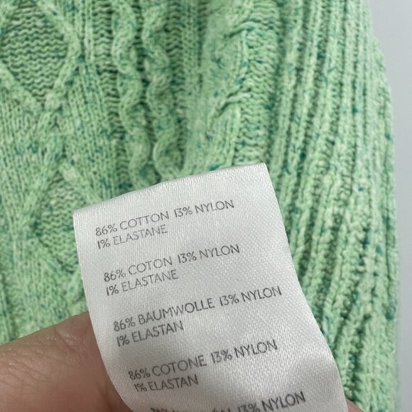 Free People On Your Side Green Crop Cable Knit Sweater Women's XS - Picture 3 of 4